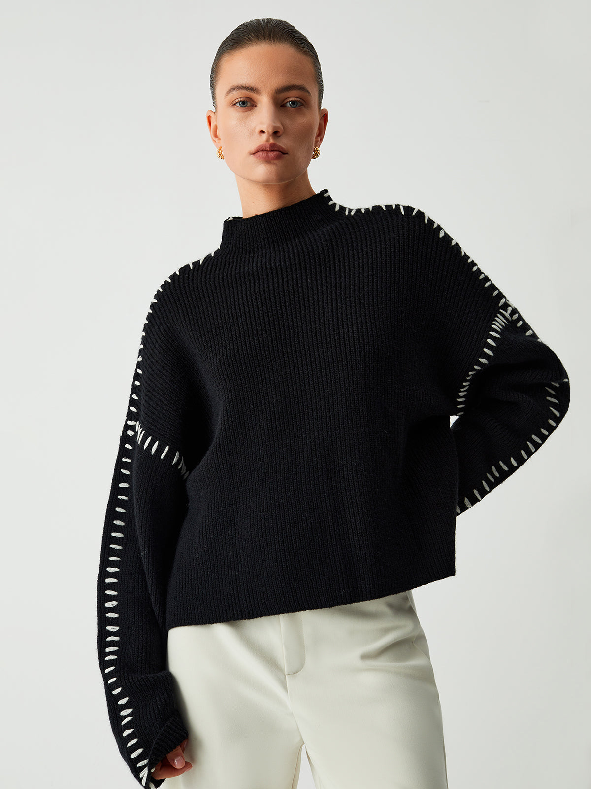 Mira Contrast Knit Sweater