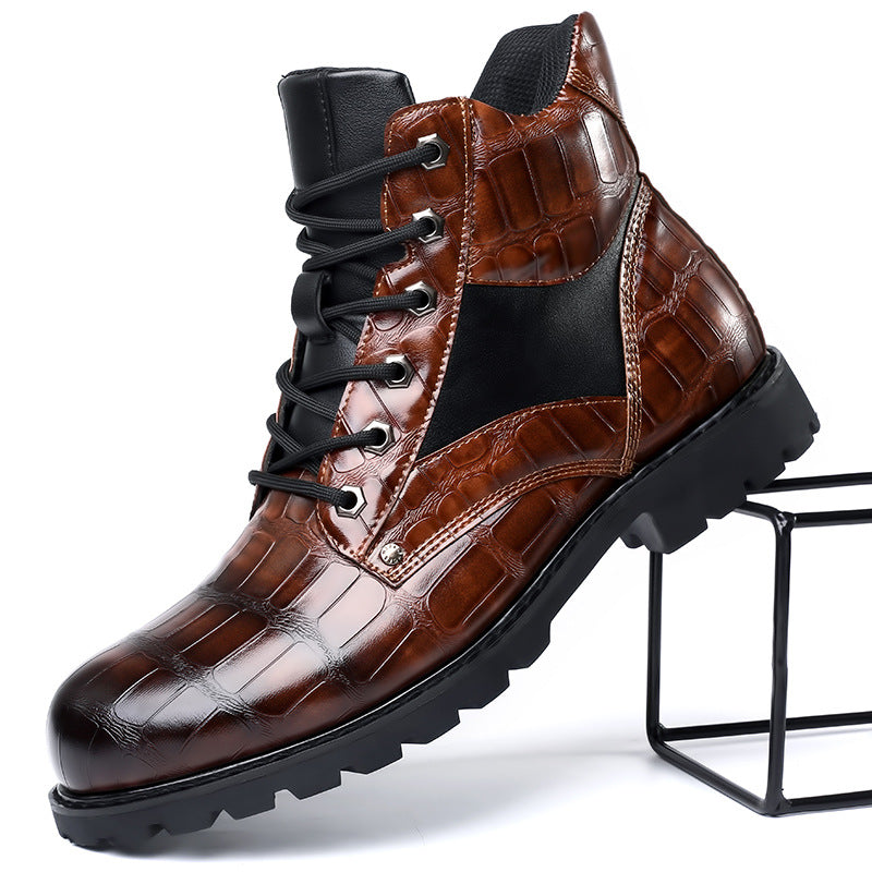 Aston Croc Leather Boots